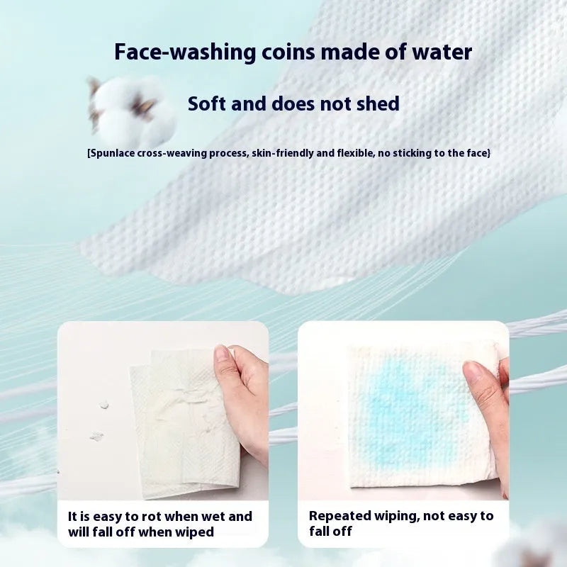 Disposable face cloth roll with removable hanger, 100 sheets in soft cotton sanitary style