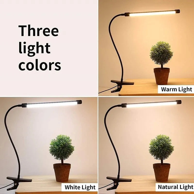 Black or white LED desk lamp with 26 cm length and USB power connection