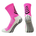 Men's mid-calf athletic socks with geometric patterns and non-slip silicone grip in multiple colour options