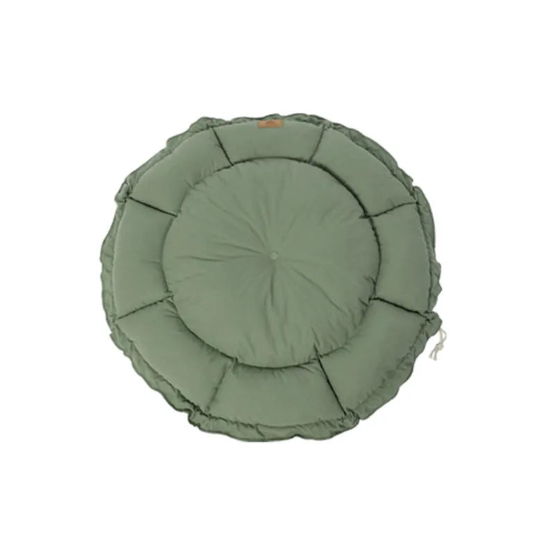 Grey reversible donut cat bed with removable cushion for indoor pets
