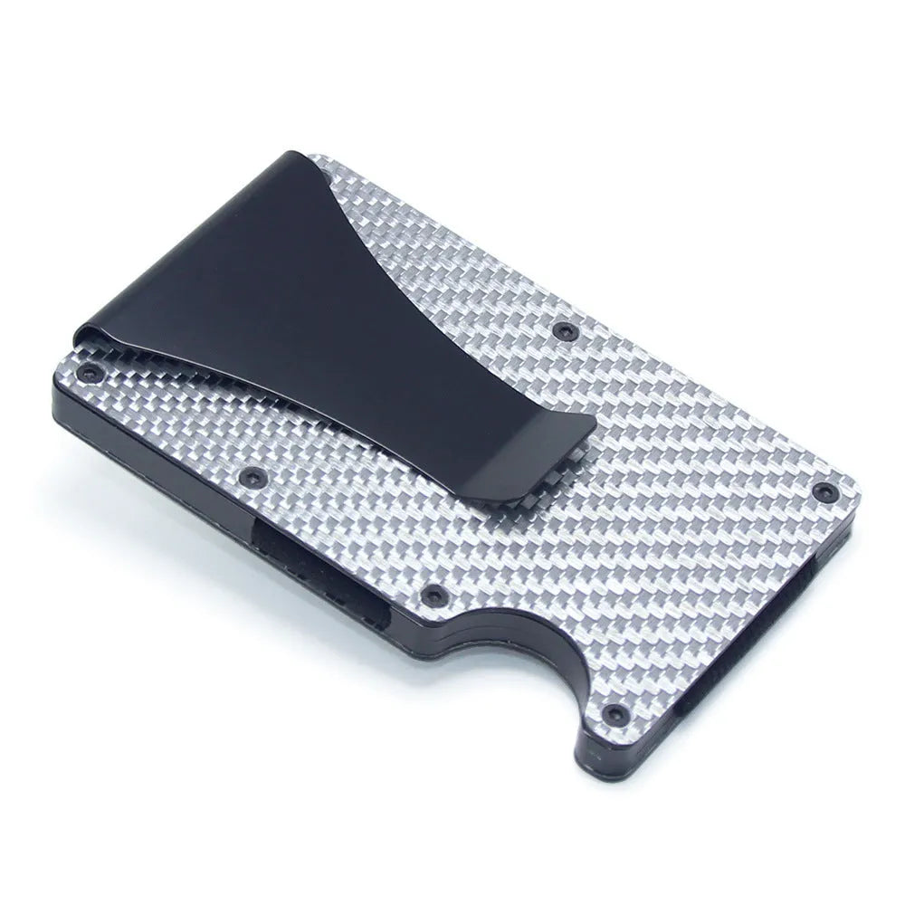 CH6600 carbon fibre and aluminium card holder with geometric design in various colours