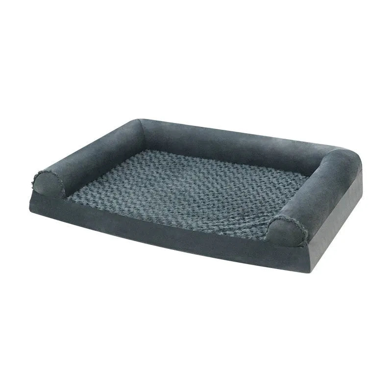 Light grey cloth dog kennel for large dogs showing enclosed design and size scale.
