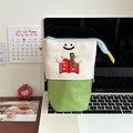 Collapsible pencil case in Korean style design with oxford fabric construction