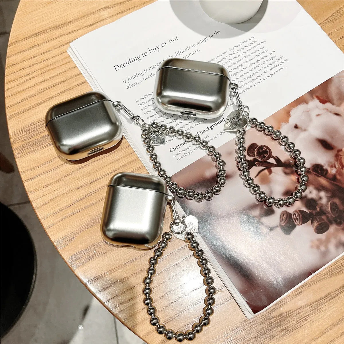 Matte plating TPU protective case with bracelet for Apple AirPods 1st, 2nd, 3rd, 4th generation and AirPods Pro.