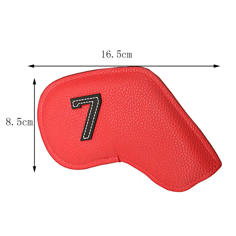 10-piece set of PU golf club head covers with minimalist digital printing design