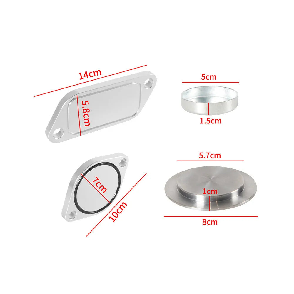 Silver aluminium alloy valve cover for automotive cooler EGR systems.