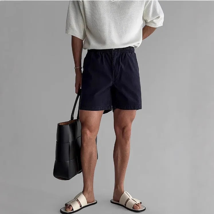 Cotton loose fit sports shorts in black, white or khaki colour for summer athletic activities