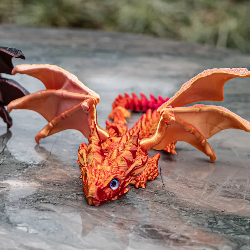 3D printed PLA dragon wings decoration toy in multiple colour options