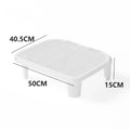 Milk yellow plastic cat litter mat with anti-slip silicone feet measuring 40 x 40.5 cm