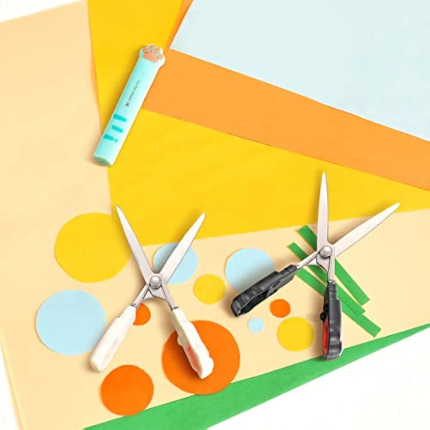 Cat paw mini folding scissors with stainless steel blades in four colour options
