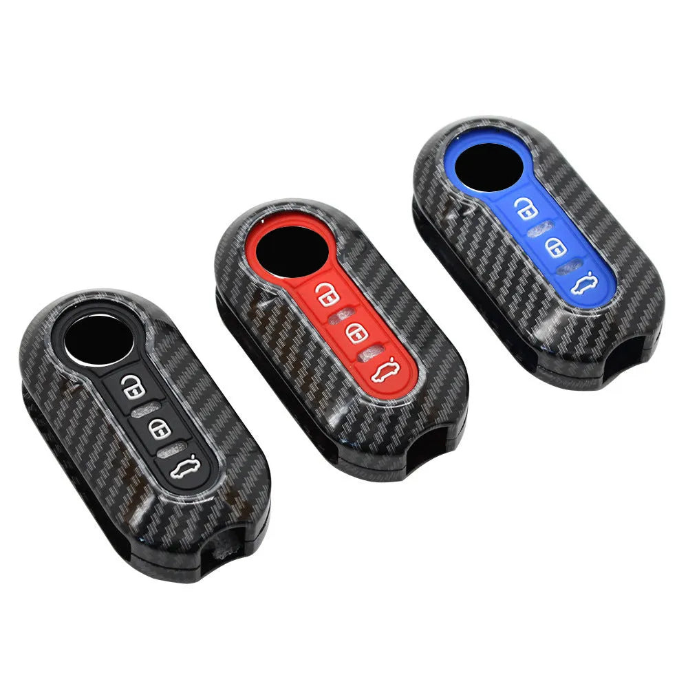 Fiat 500 Boyue Ottimo Viaggio ABS plastic remote key case in black red dark blue colours