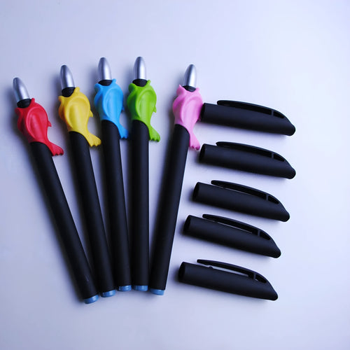 Automatic fading pen set with eight blue ink refills and 0.5mm plastic tip