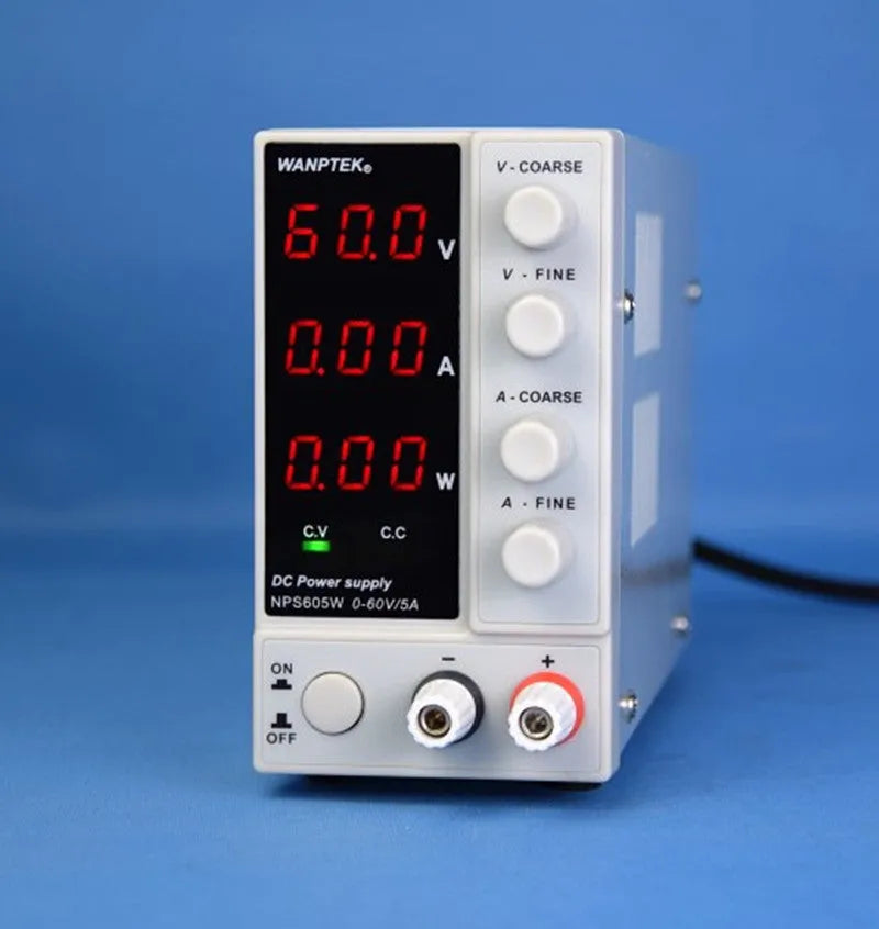 LNPS605W white adjustable DC power supply unit with 0-60V output for electronic repair