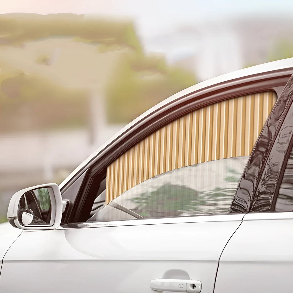 Auto retractable car sunshade roller blind in thick opaque cloth material