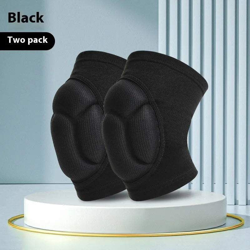 Black breathable knee pad with thickened sponge for sports protection