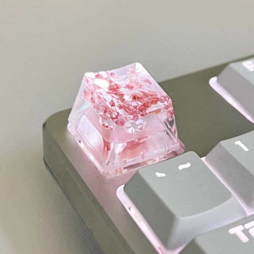 High transparency starry sky design resin keycap for mechanical keyboards in green colour