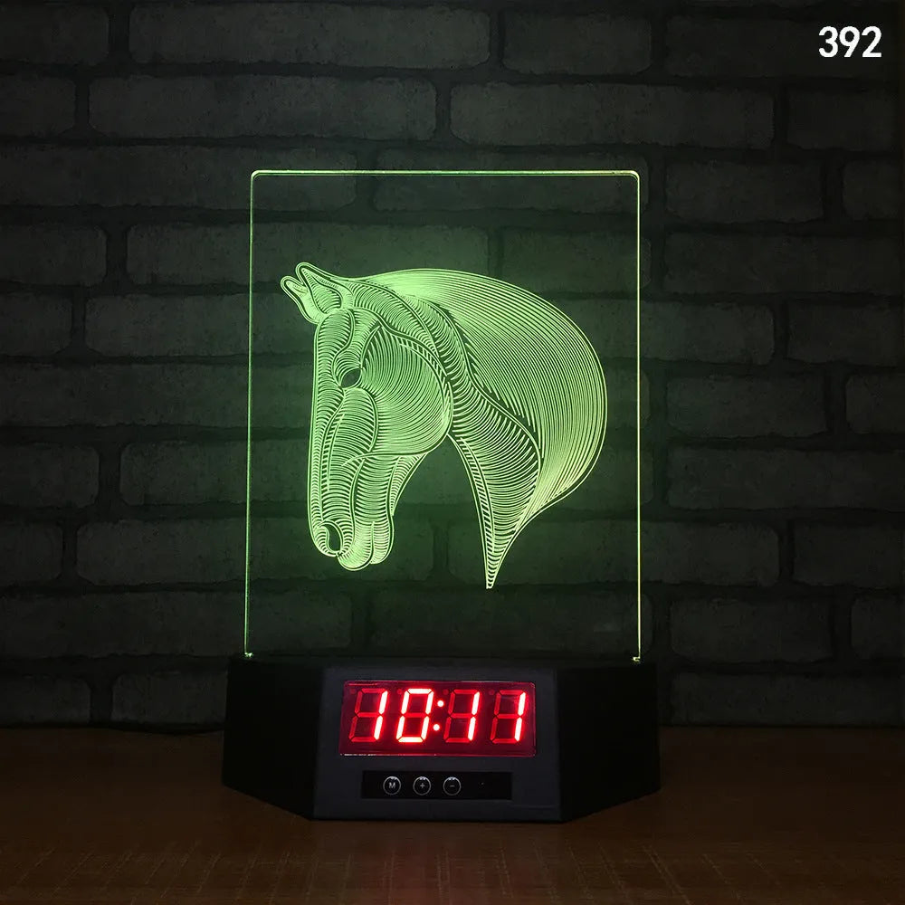 Blue dolphin 3D LED night light on a table with remote control
