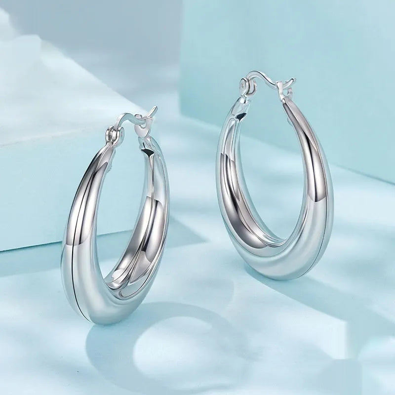 Copper geometric ring ear clip earrings for women in three size options