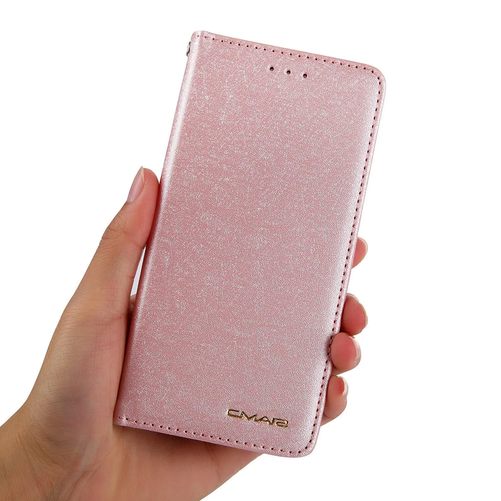 PU leather iPhone flip case in multiple colours showing front card slot and flip cover for Apple iPhone models
