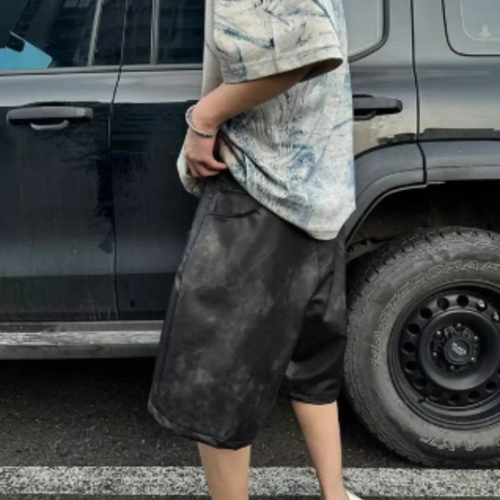 Korean style loose fit solid colour T-shirt with round neck and short sleeves