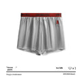 Solid colour men's boxer briefs in polyester knit fabric showing mid-waist design