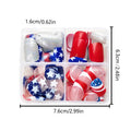 Finished American five-pointed star Independence Day combination false nails with European Square short shapes