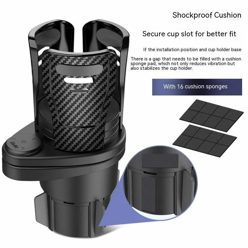 Carbon fibre matte finish car cup holder modification accessory made from ABS plastic