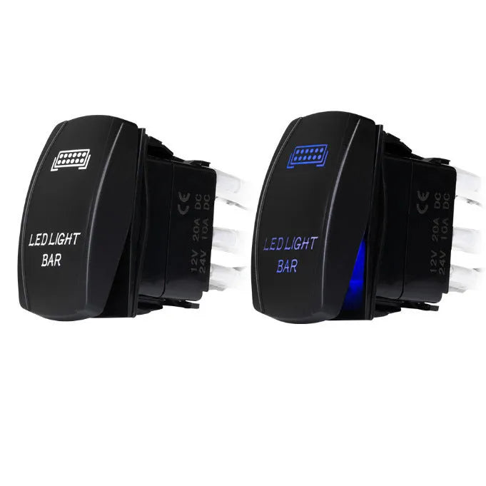 Off-road LED spotlight cable set with 2 metre black wiring and light bar switch