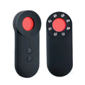 Black portable GPS and WiFi signal detector with laser scanner for hidden cameras on a table.