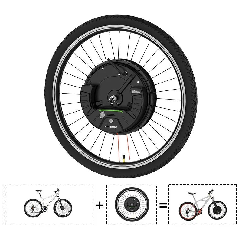 Imotor 3.0 intelligent micro-power wheel bicycle conversion kit for mountain bikes in black