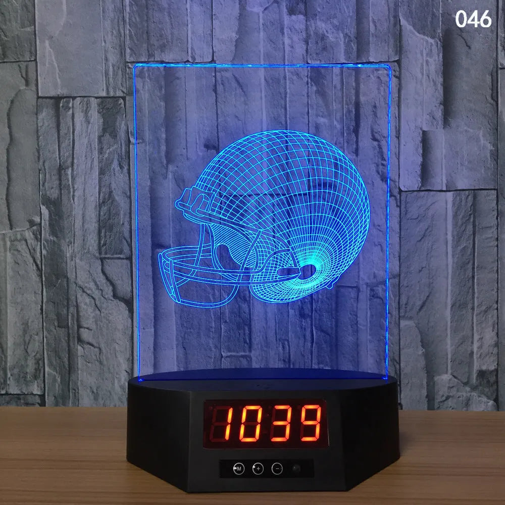 Blue dolphin 3D LED night light on a table with remote control