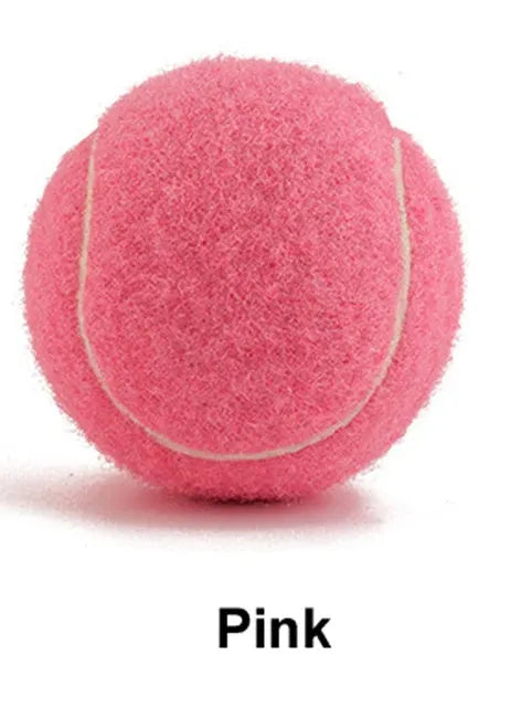 Colourful 6.3cm diameter rubber dog tennis ball toy for bite-resistant play