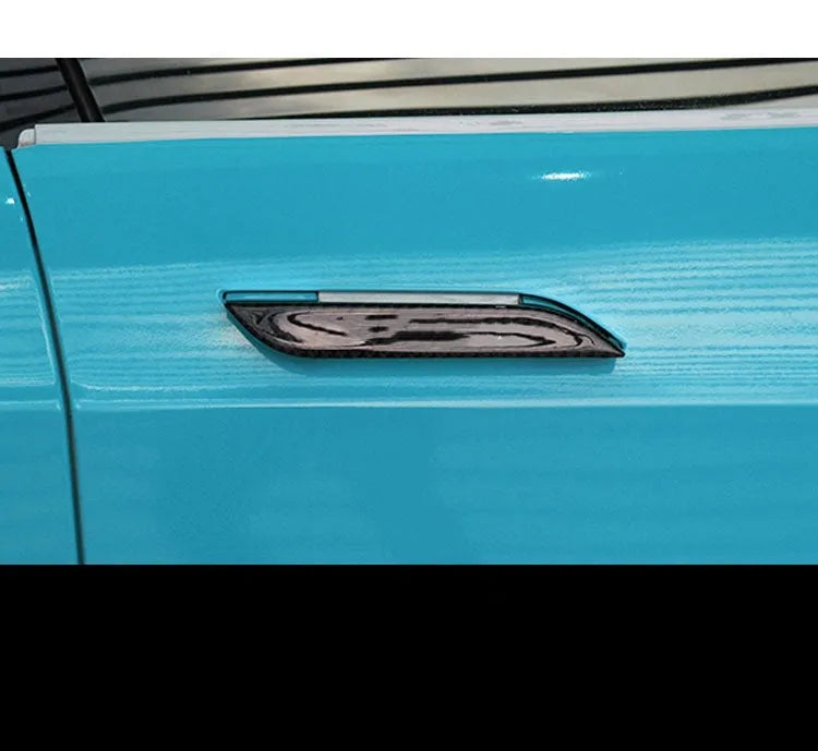 Carbon fibre door handle protection stickers for Tesla Model S with adhesive backing