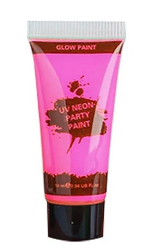 Non-toxic neon face and body paint tubes in red, yellow, green, purple, orange and pink colours.
