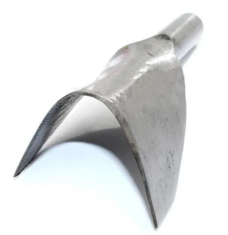 Six steel leather craft punch tools in half round and V shapes ranging from 15mm to 40mm sizes