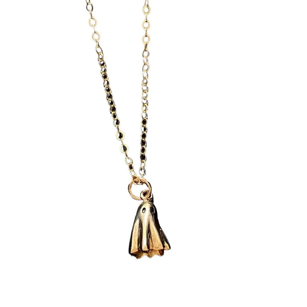 Ghost pendant necklace on a stainless steel chain with titanium steel charm