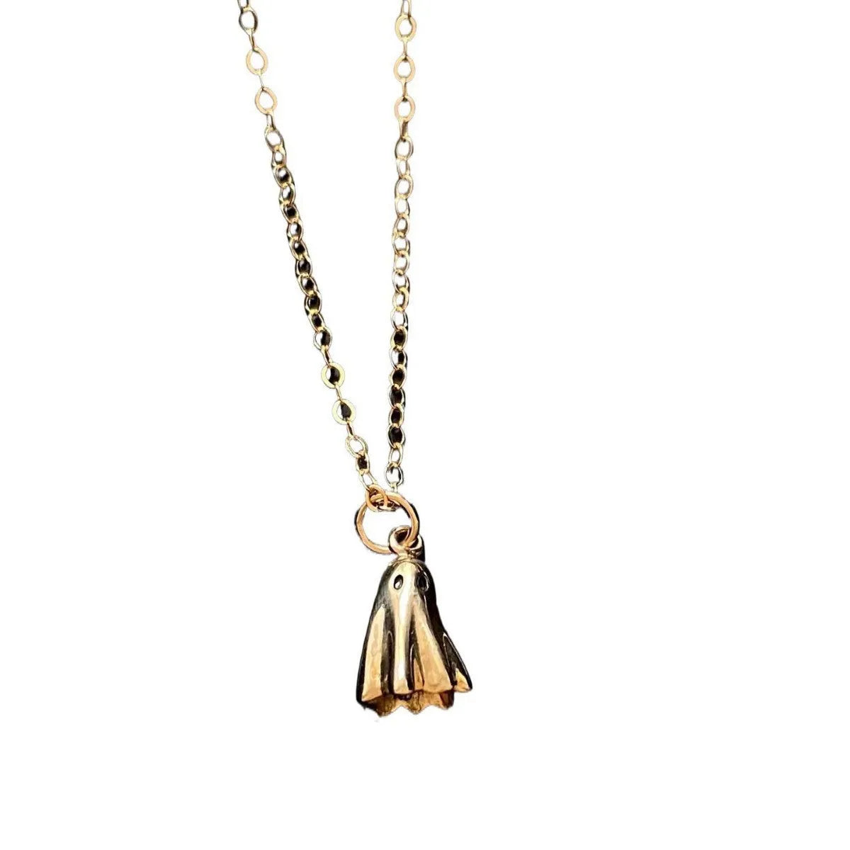 Ghost pendant necklace on a stainless steel chain with titanium steel charm