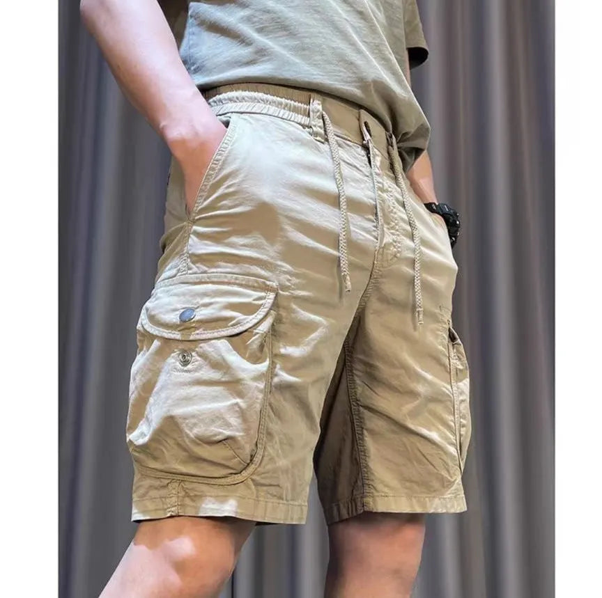 Loose straight casual overalls with multiple pockets in Korean style, available in four colours