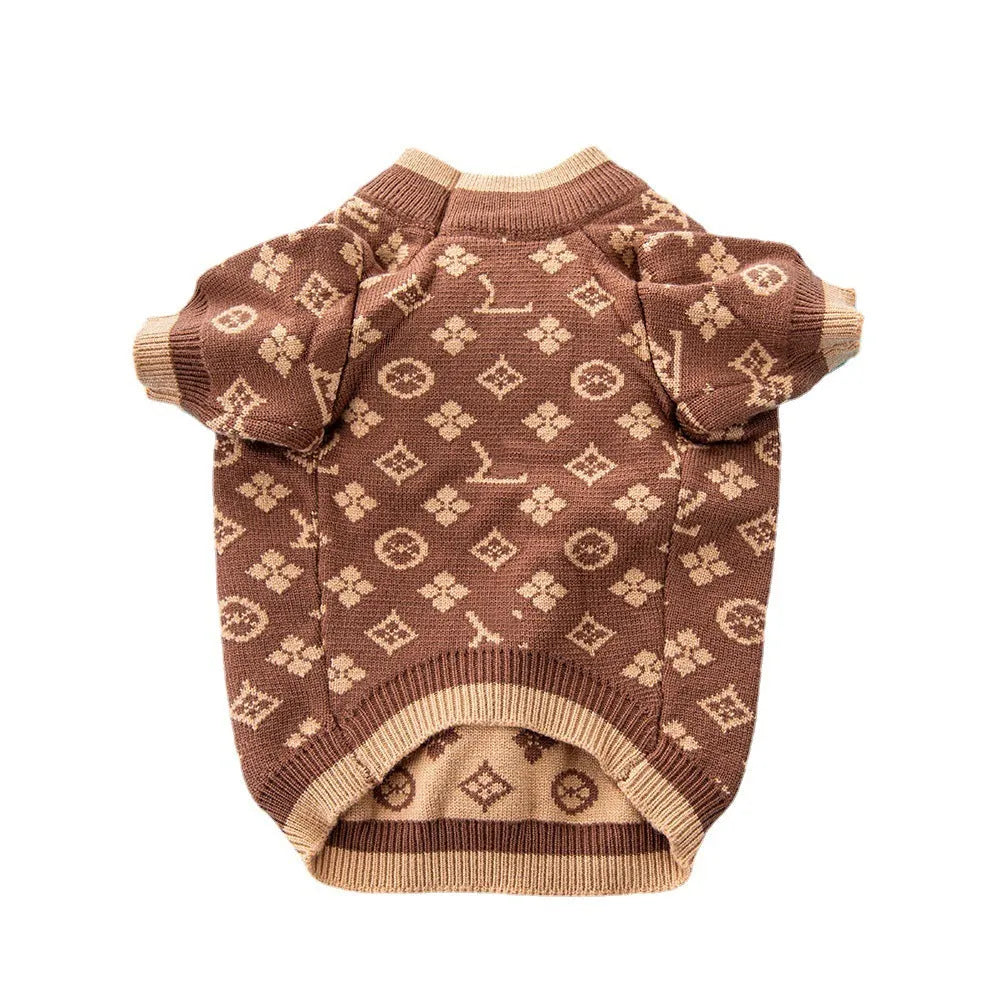 Thick wool blend dog sweater in European style for winter wear