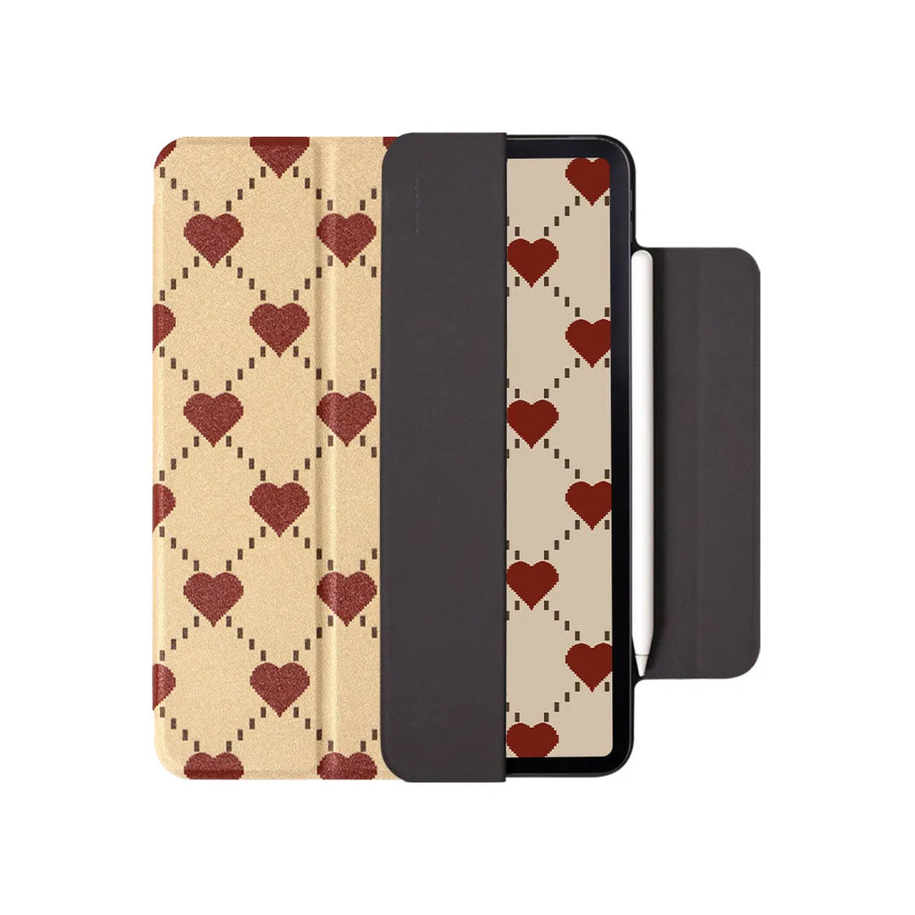 Flat polyurethane protective case with magnetic clip for iPad Air 5 and iPad Air 4 tablets.