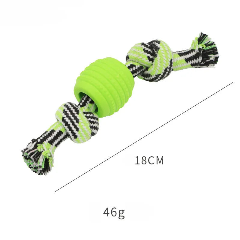 Blue dog dental chew toy with integrated rope elements for teeth cleaning