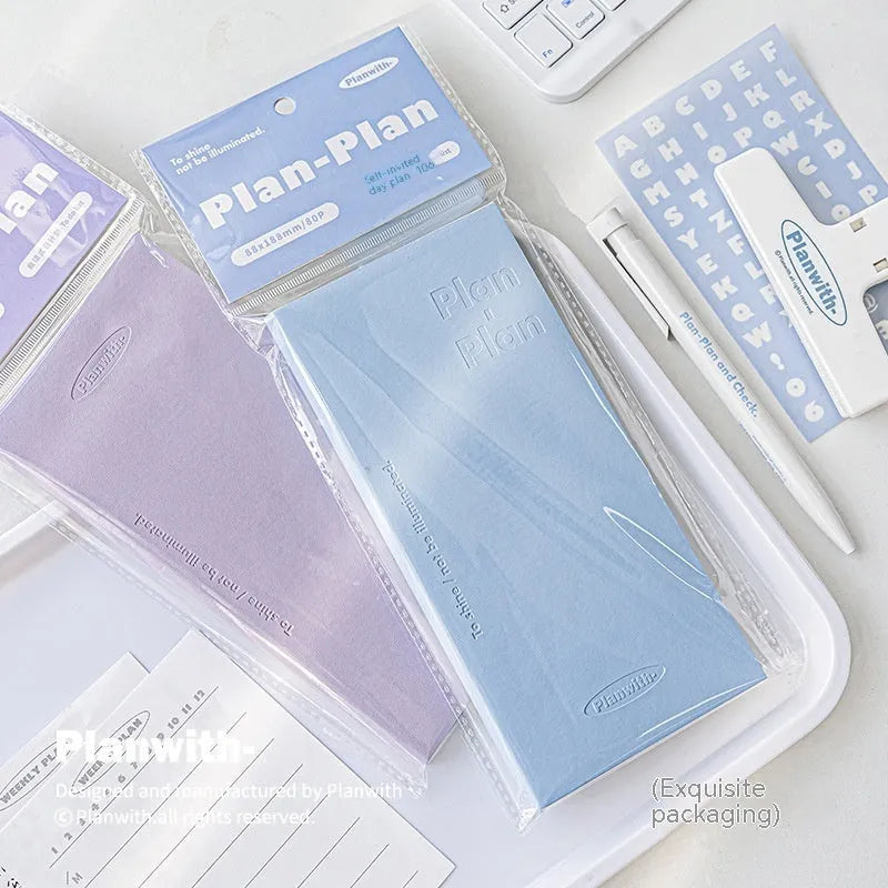 Embossed simple visual A5 meter book with perfect binding, shown in blue cover option