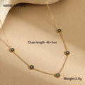 Women's geometric stainless steel bracelet and necklace set with 18K gold plating and fritillary design