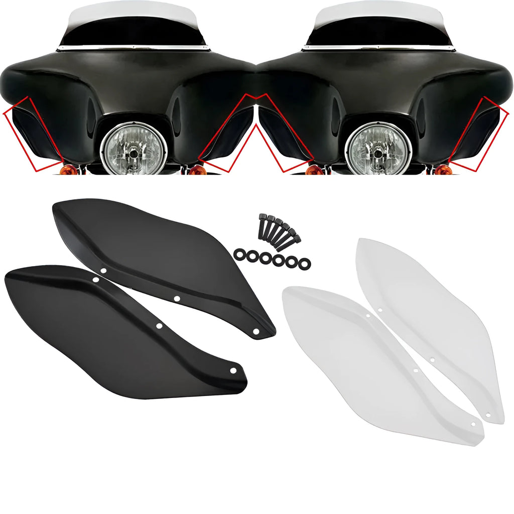 Black transparent ABS plastic side wing head covers for Harley Davidson Touring motorcycle windshield