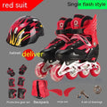 PU children's roller skates with aluminium frame and protective gear in multiple colour options