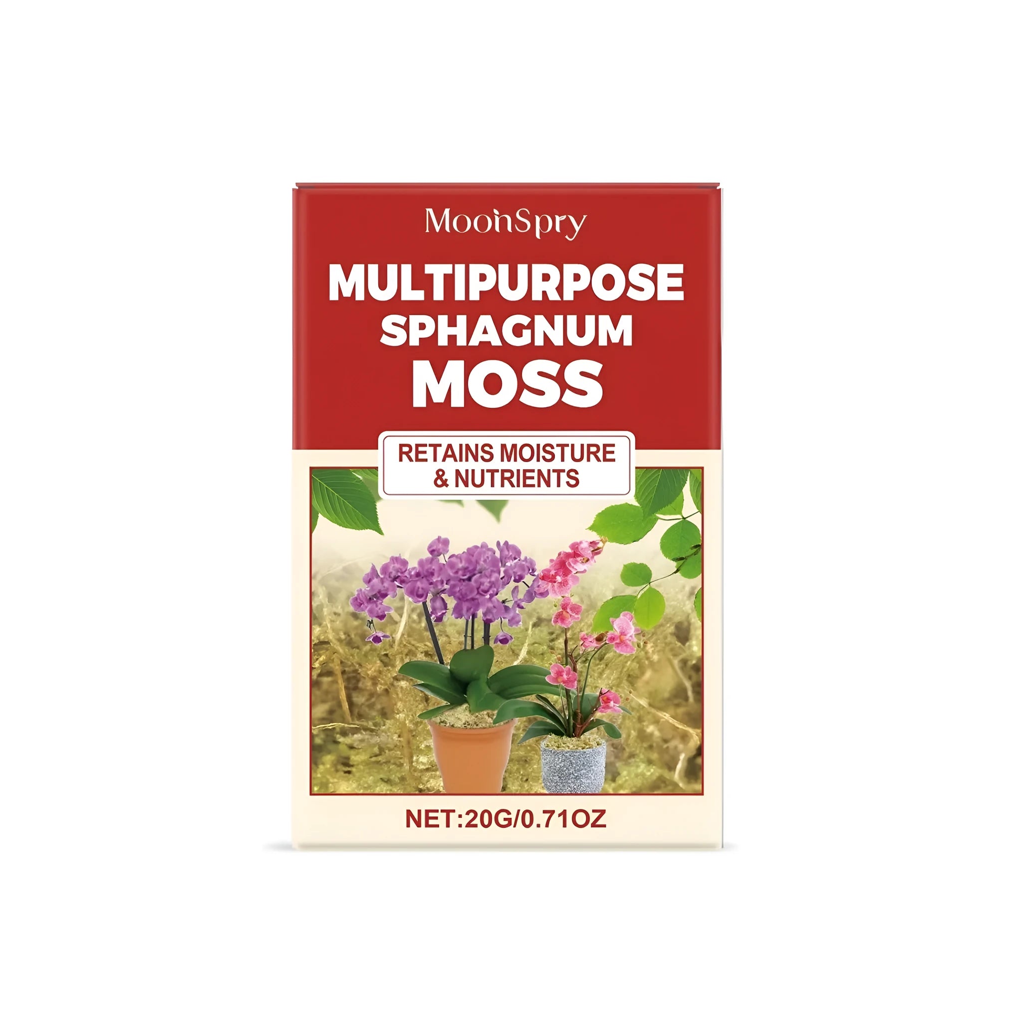 20g bag of dried sphagnum moss for gardening and plant care