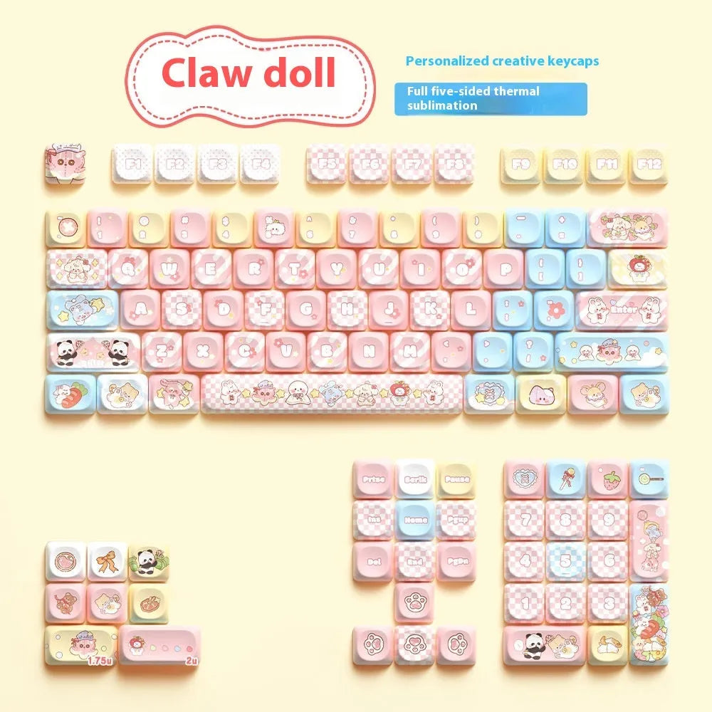 Clip Doll original mechanical keyboard keycaps 112-key boxed set with sublimation printed doll design