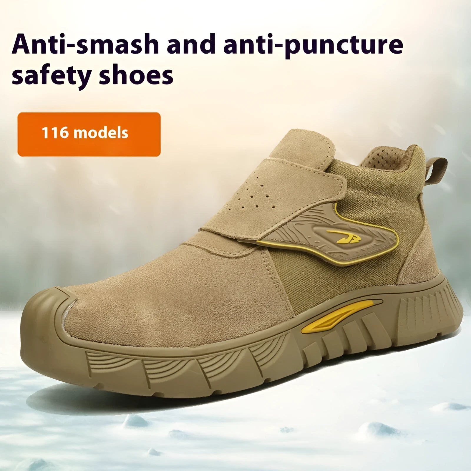 Labour protection shoes with leather upper and rubber sole in multiple colour options