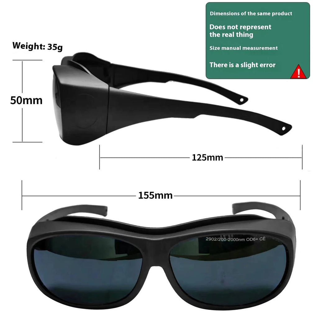 Protective welding goggles with photon skin rejuvenation features and laser protection