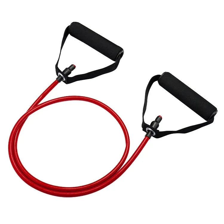 Adjustable chest expander exercise equipment with tension rope in five colour-coded resistance levels